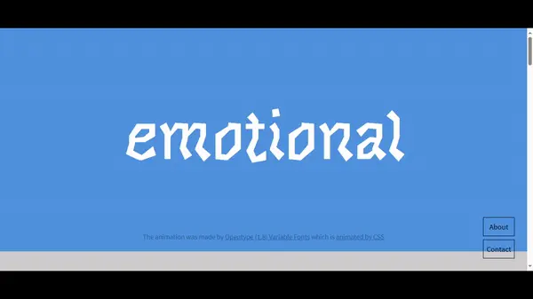Animated gif featuring specimen of Emotional Type by Boom-Promphan Suksumek, Variable Font