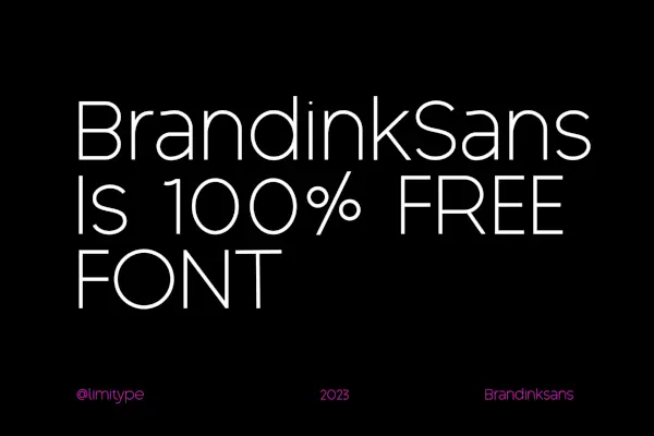 Animated gif. Specimens of free fonts: Nikea and Brandink Sans