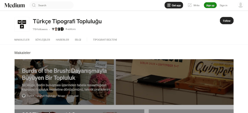 Animated gif featuring screenshots from the blog Türkçe Tipografi Topluluğu